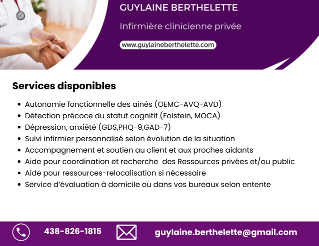 Guylaine Berthelette Infirmière clinicienne privée