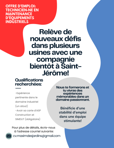 Technicien•ne en maintenance d’équipements électriques