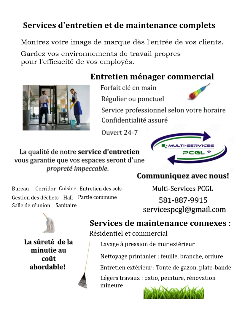 Entretien ménager commercial