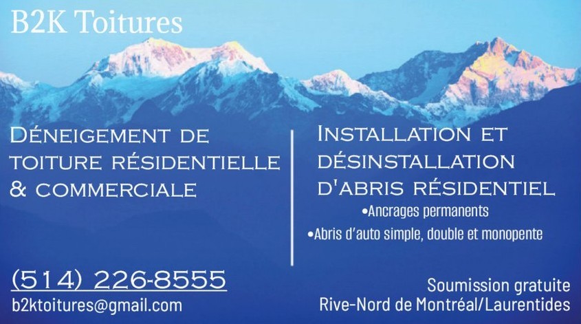 Installations d’abris et déneigements de toitures