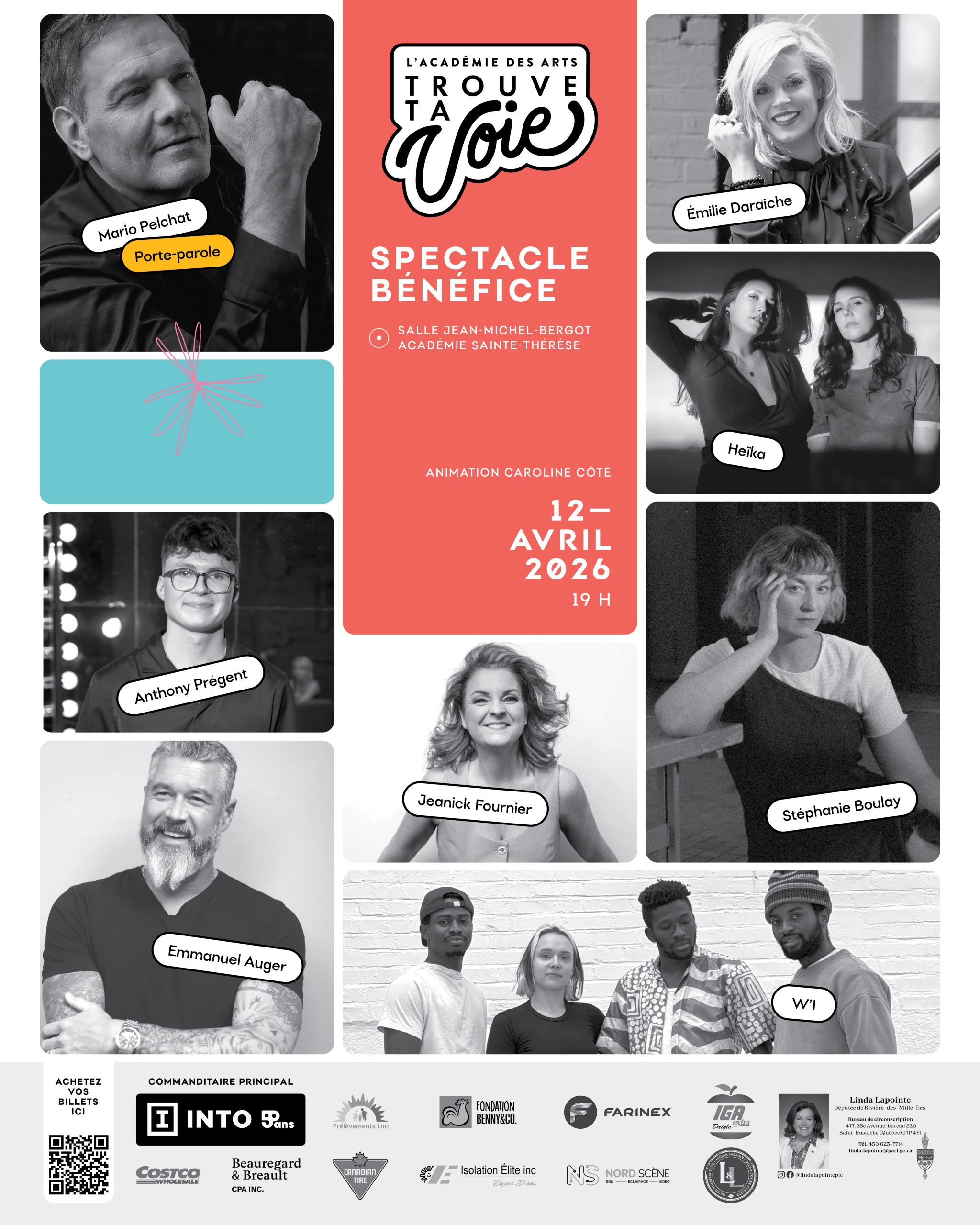 Spectacle bénéfice au profit de l’Académie des arts Trouve ta voie